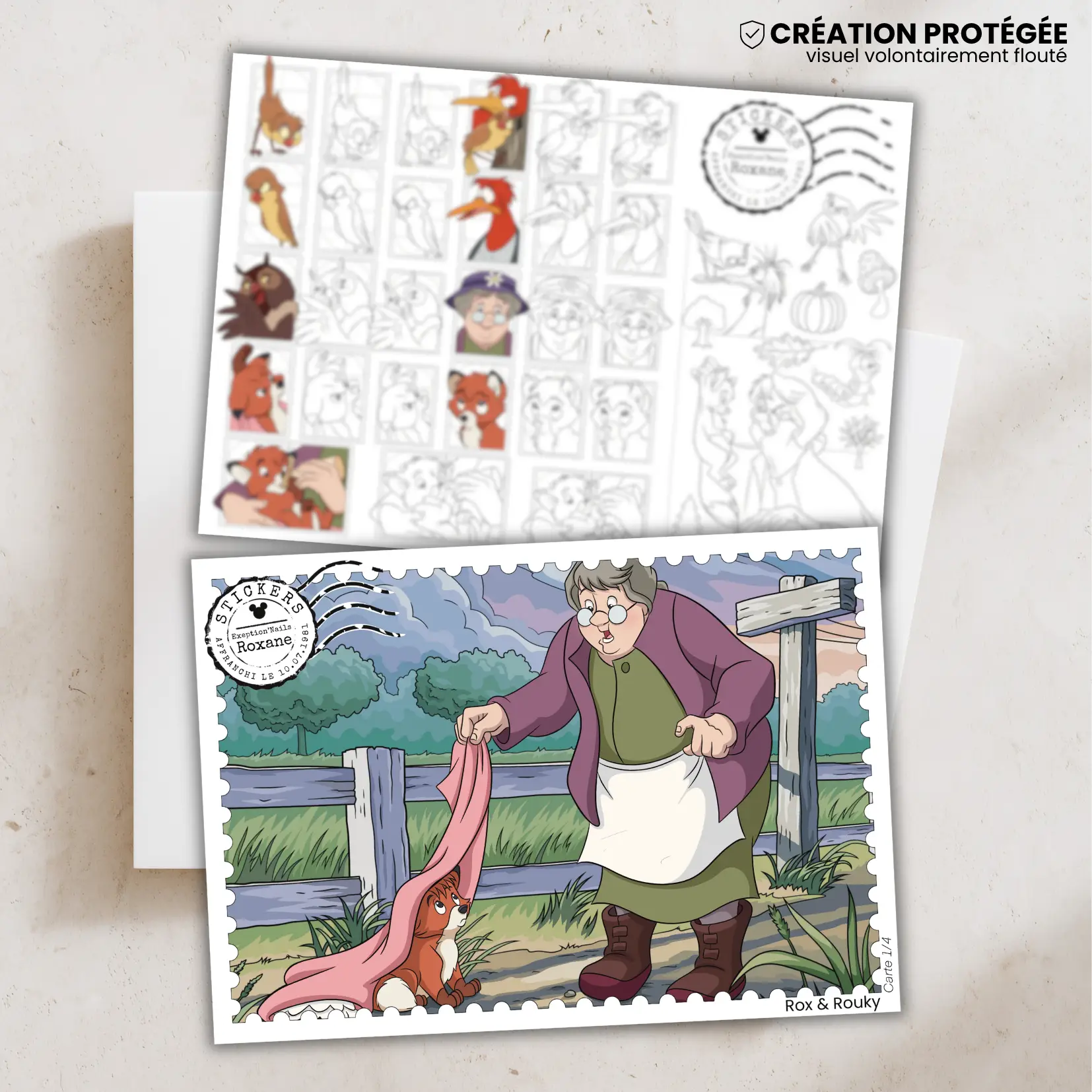 Précommande – Rox et Rouky – 4 cartes