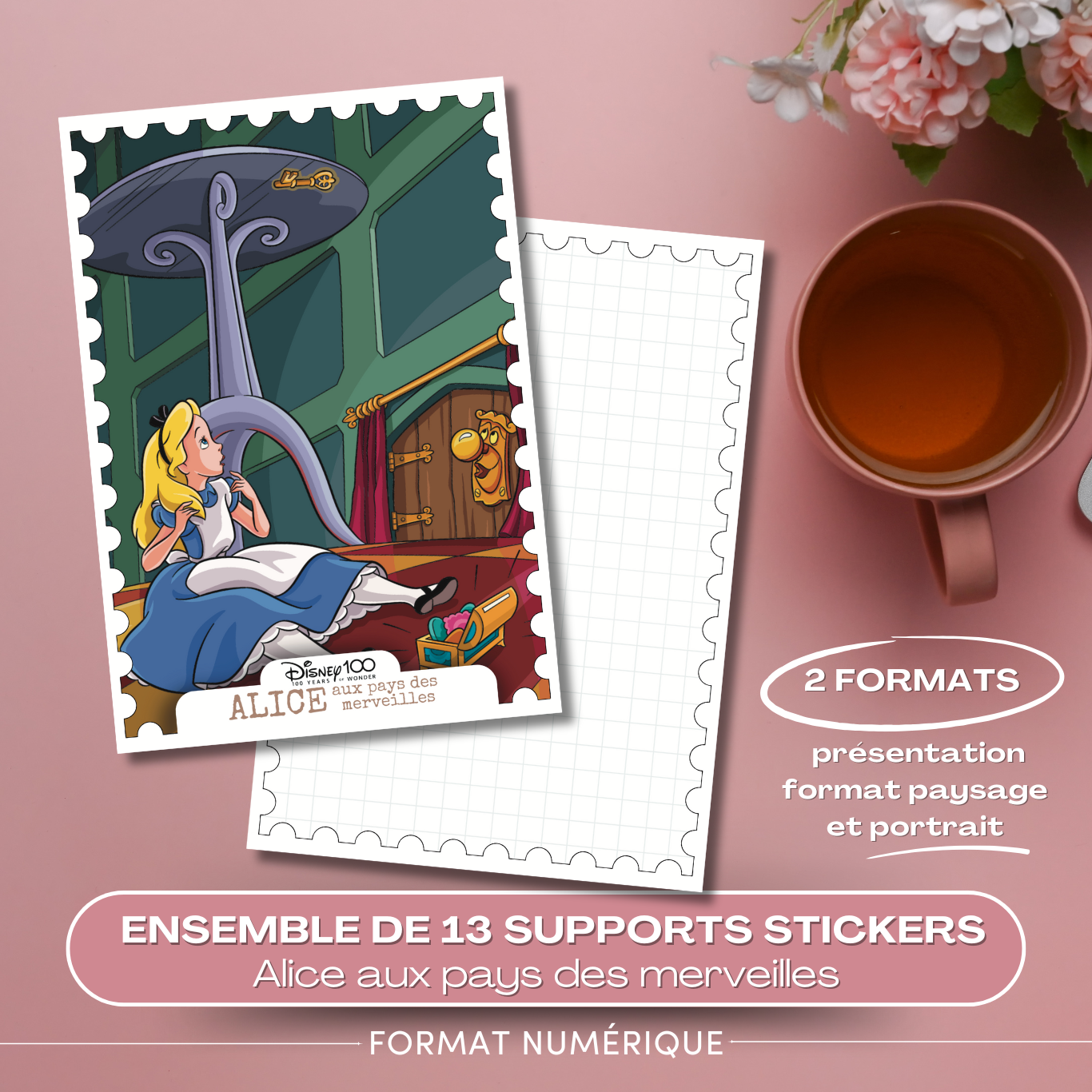 Alice aux pays des merveilles - lot de 13 fonds de carnet – Image 7