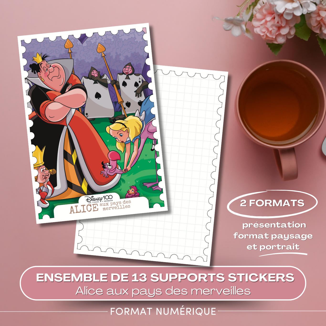Alice aux pays des merveilles - lot de 13 fonds de carnet – Image 8