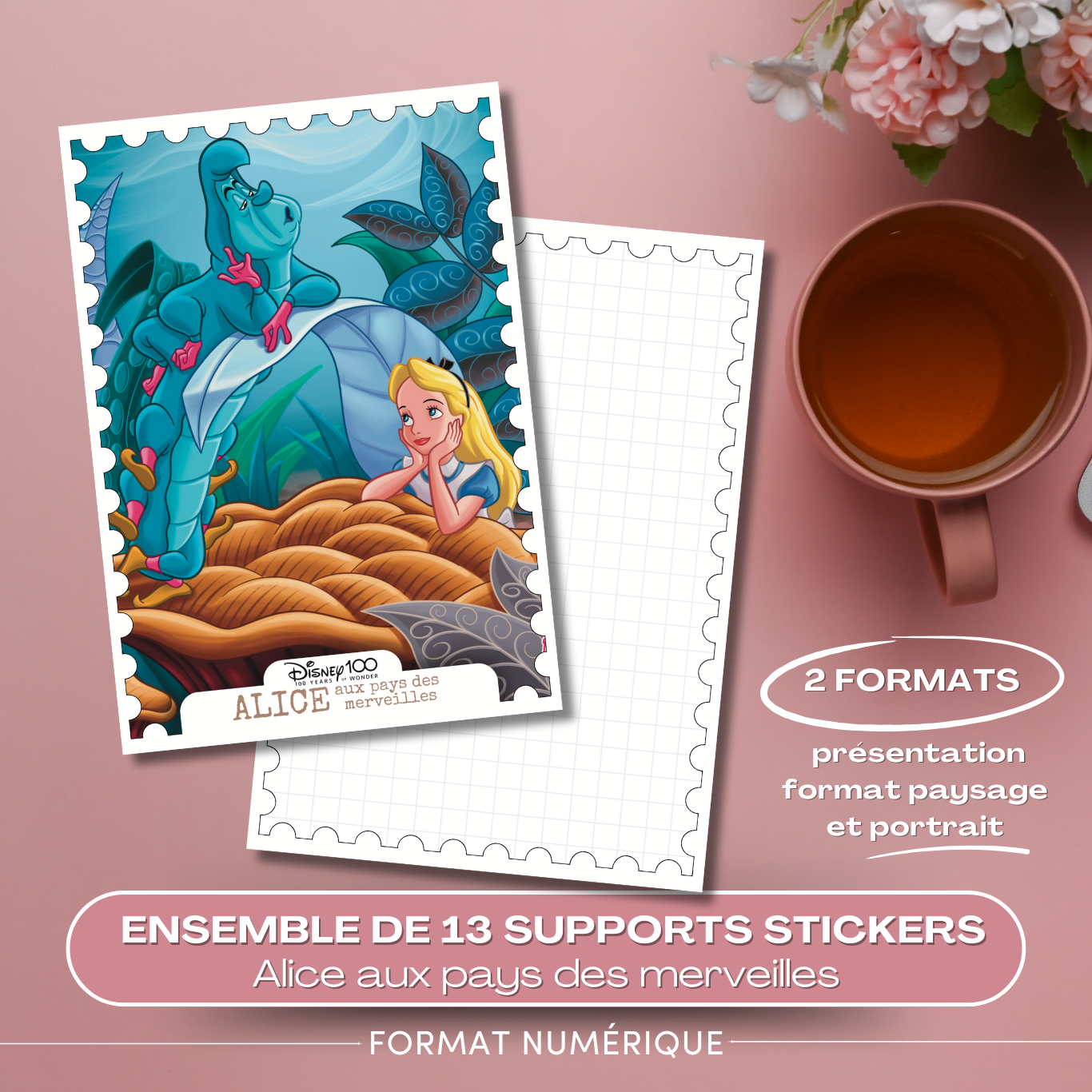 Alice aux pays des merveilles - lot de 13 fonds de carnet – Image 9