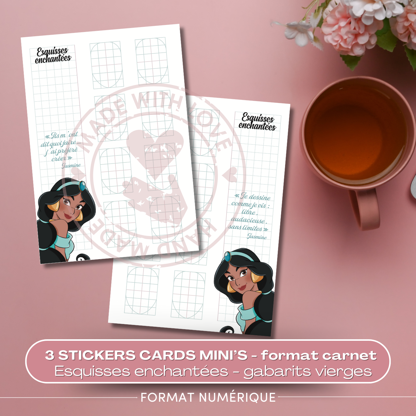 3 cartes gabarits vierges - Édition Princesses – Image 3