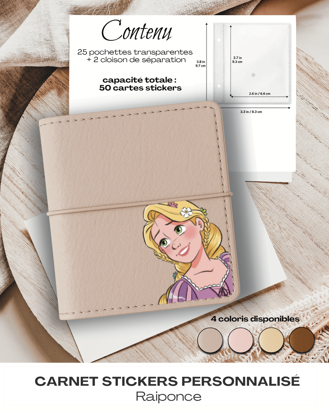 Carnet Stickers personnalisé – Raiponce