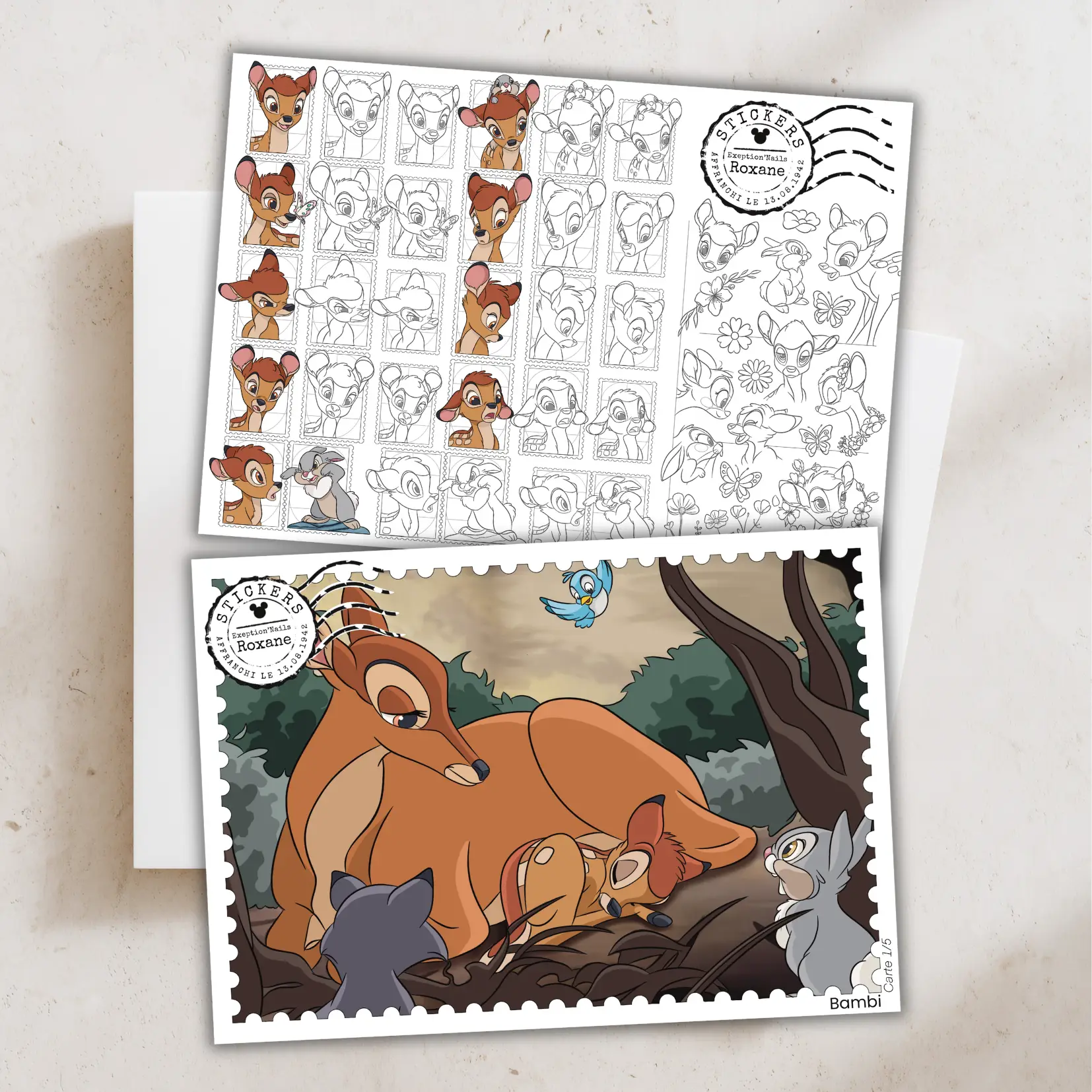 Bambi – lot de 5 cartes