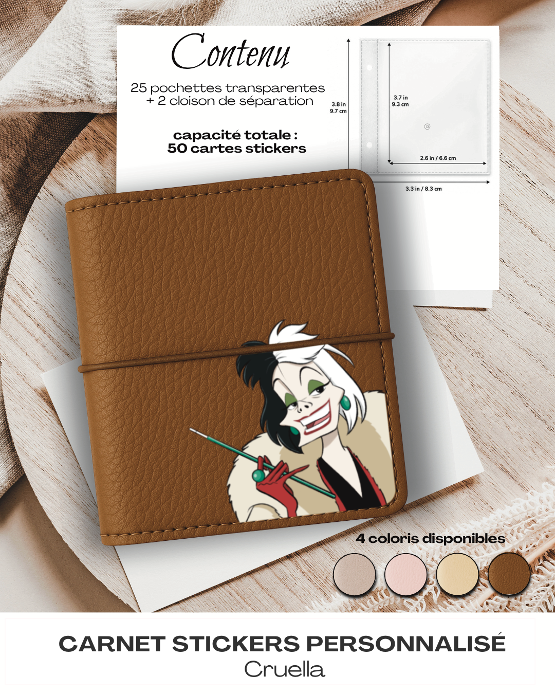 Carnet Stickers personnalisé – Cruella