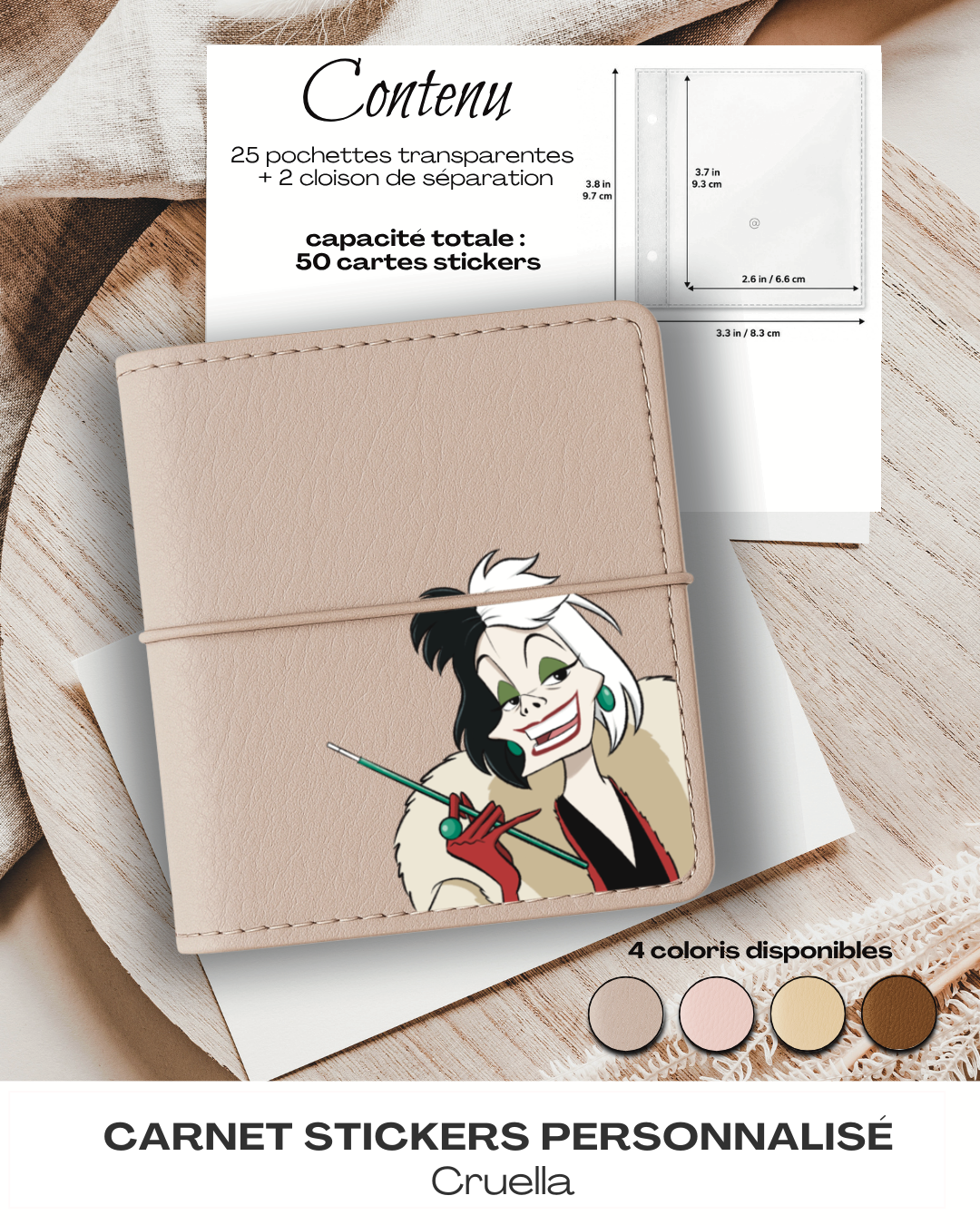 Carnet Stickers personnalisé – Cruella
