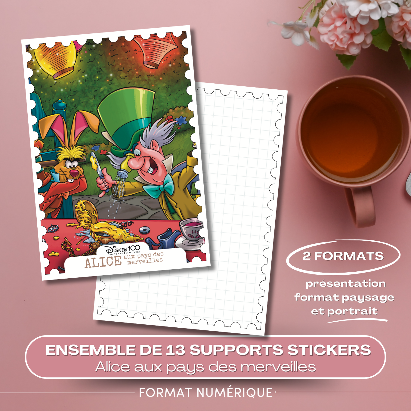 Alice aux pays des merveilles - lot de 13 fonds de carnet – Image 13