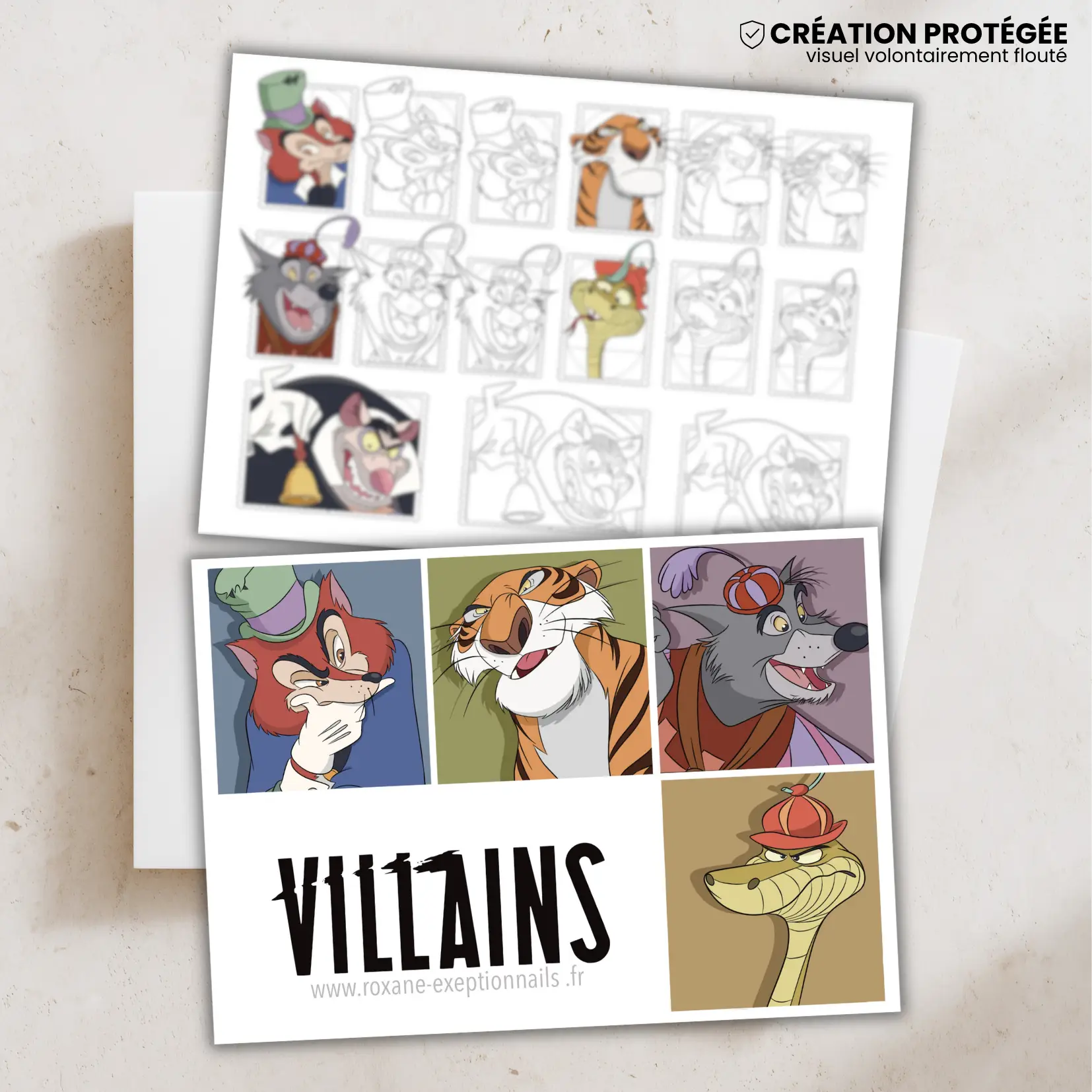 Vilains n°8 (Grand Coquin, Shere Kan, Shérif de Nottingham Triste Sir, Ratigan) – 1 mini carte