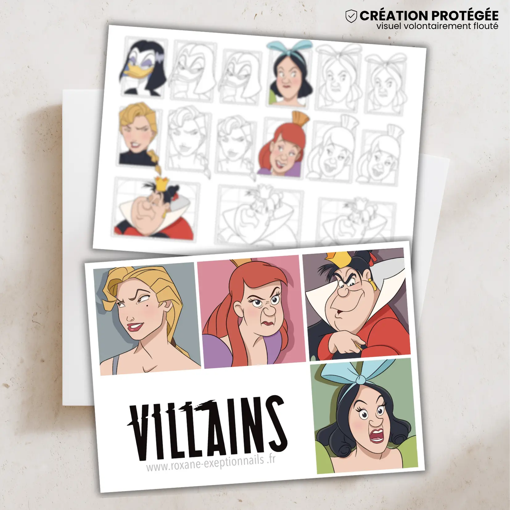 Vilains n°5 (Miss Tick, Javotte, Helga Sinclair, Anastasie, Reine de coeur) – 1 mini carte