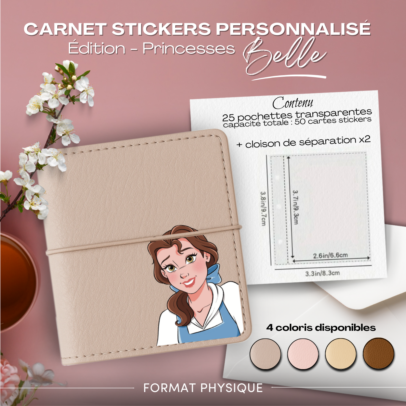Carnet Stickers personnalisé – Édition Princesse – Belle