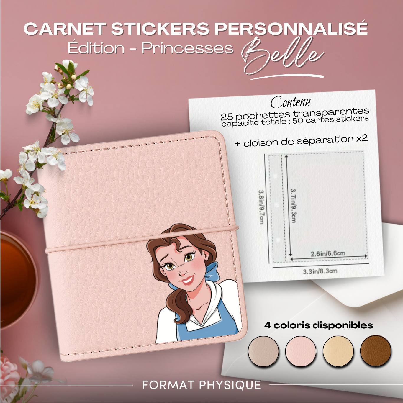 Carnet Stickers personnalisé – Édition Princesse – Belle