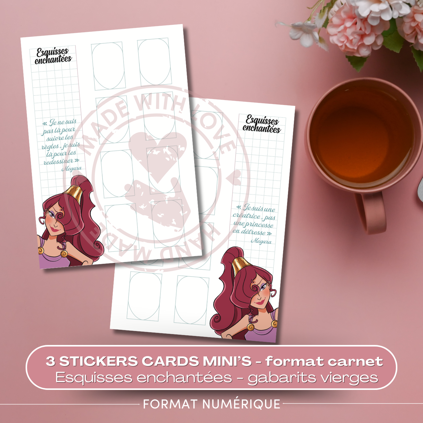 3 cartes gabarits vierges – Édition Princesses