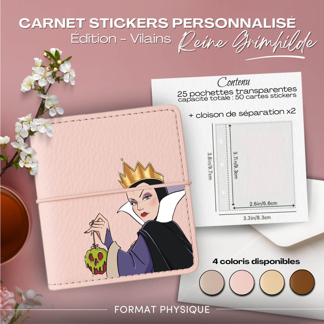 Carnet Stickers personnalisé – Édition Vilains – Reine Grimhilde
