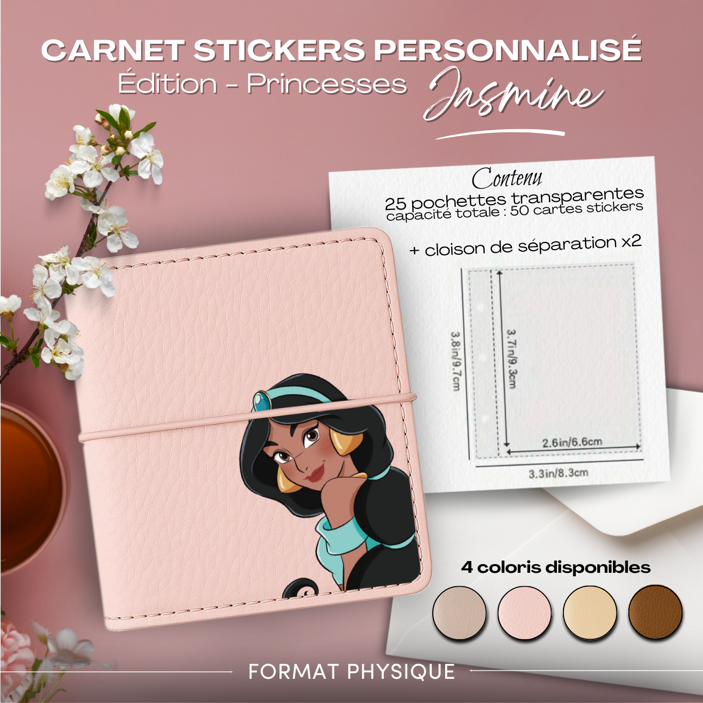 Carnet Stickers personnalisé – Édition Princesse – Jasmine