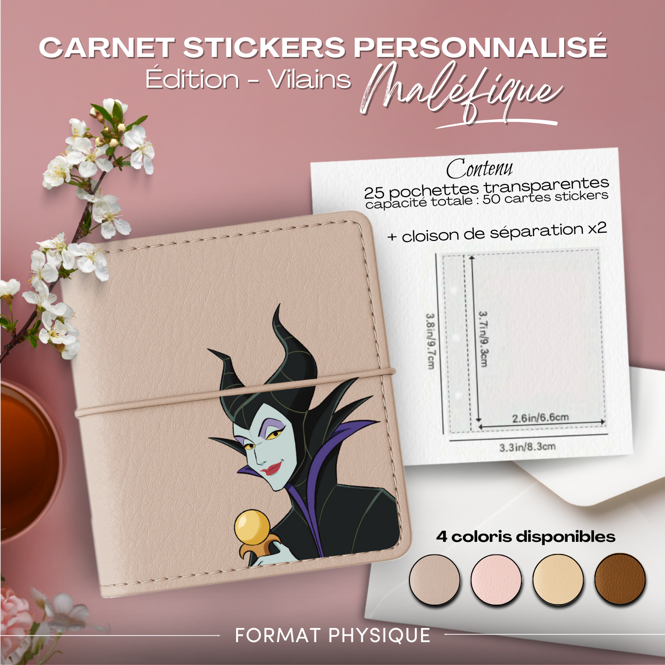 Carnet Stickers personnalisé – Édition Vilains – Maléfique