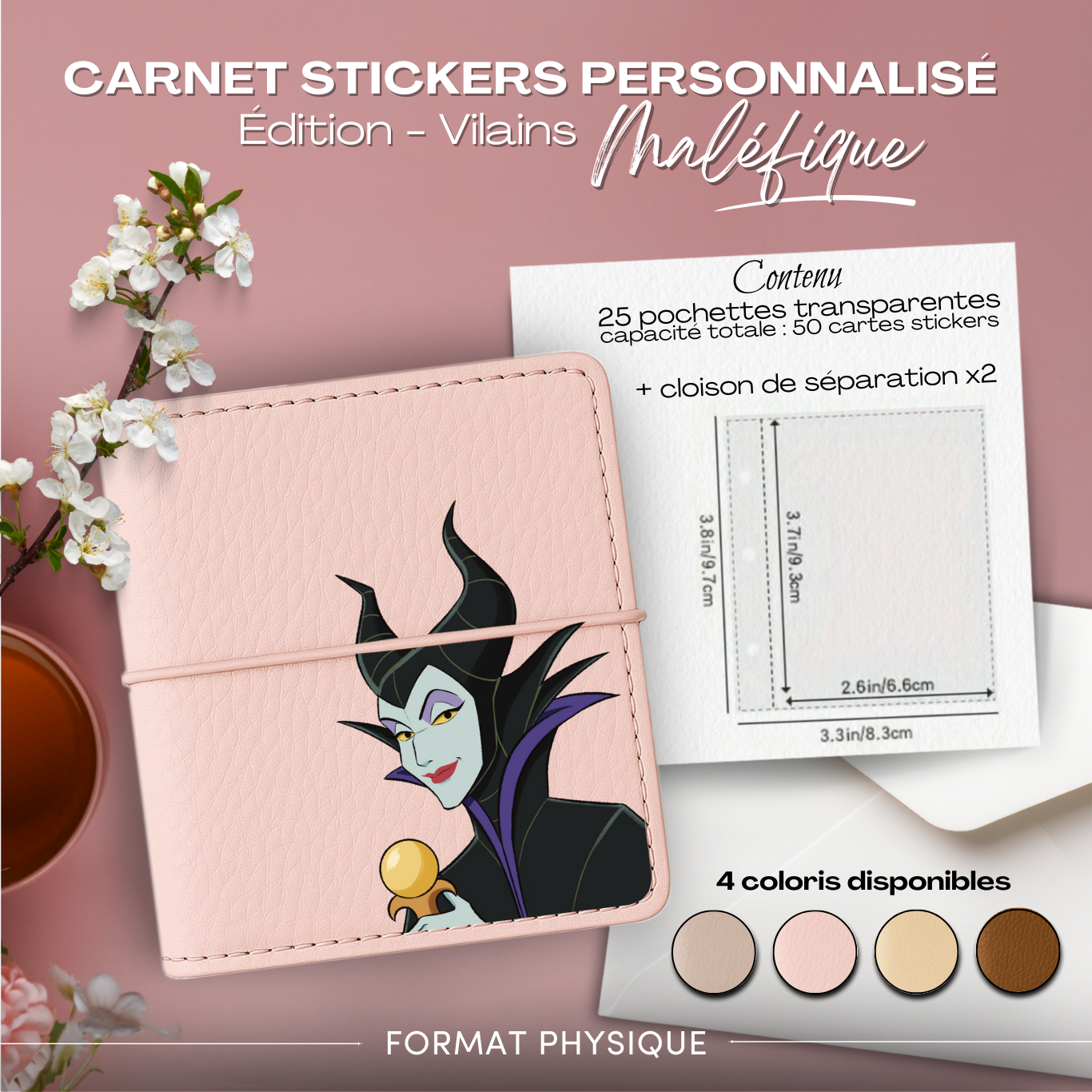 Carnet Stickers personnalisé – Édition Vilains – Maléfique