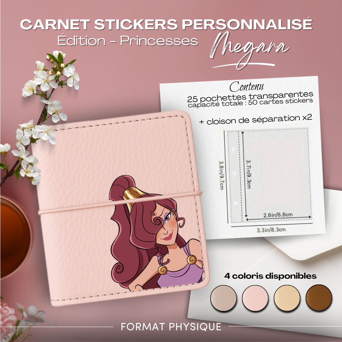 Carnet Stickers personnalisé – Édition Princesse – Megara