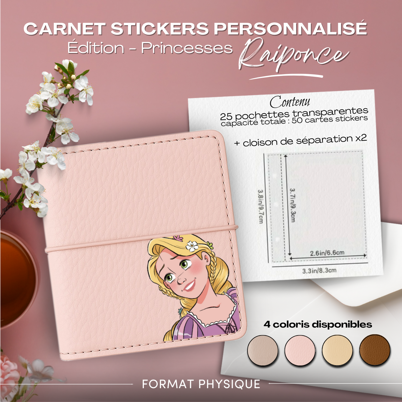 Carnet Stickers personnalisé – Édition Princesse – Raiponce