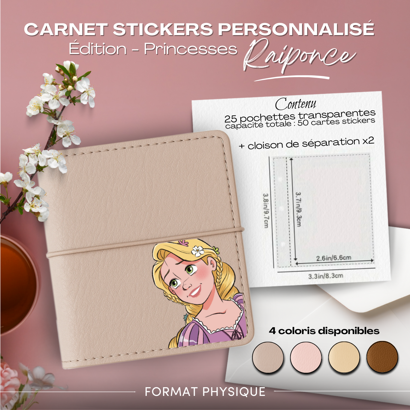 Carnet Stickers personnalisé – Édition Princesse – Raiponce